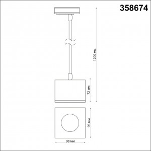 Однофазный трековый светодиодный светильник, длина провода 1.2м NOVOTECH PATERA 358674